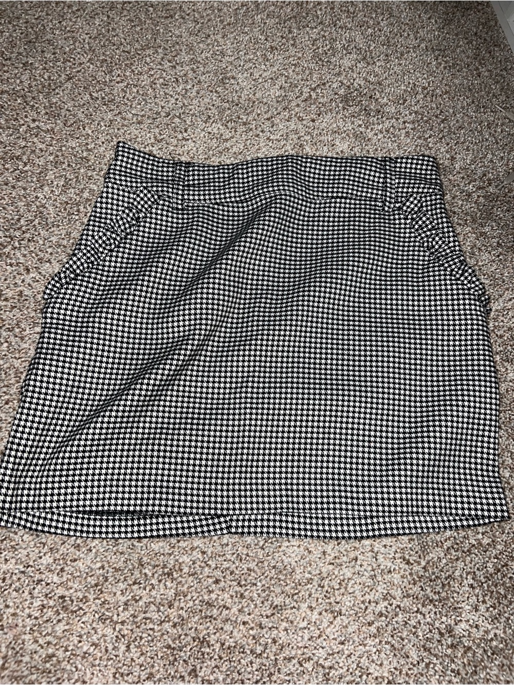 Classic Black & White Houndstooth Women's Skirt